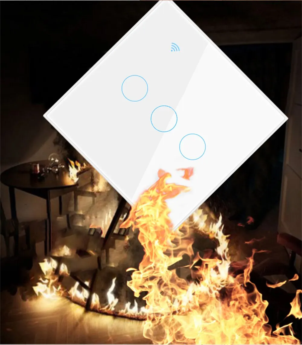 Tuya WiFi Smart Switch 1/2/3 Gang EU Touch Panel Light Switch Need Neutral Wire Smart Life APP Control Support Alexa Google Home