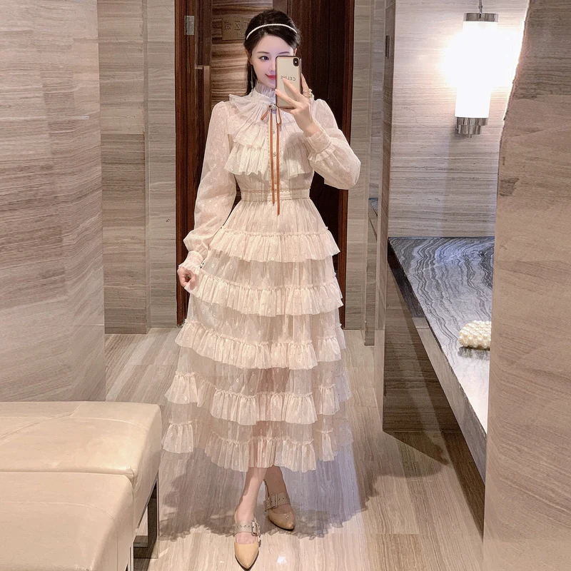 

Элегантная женская длинная юбка-кейк из полиэфирного волокна, коллекция Весна 2025, премиум-класса, в стиле французского шика