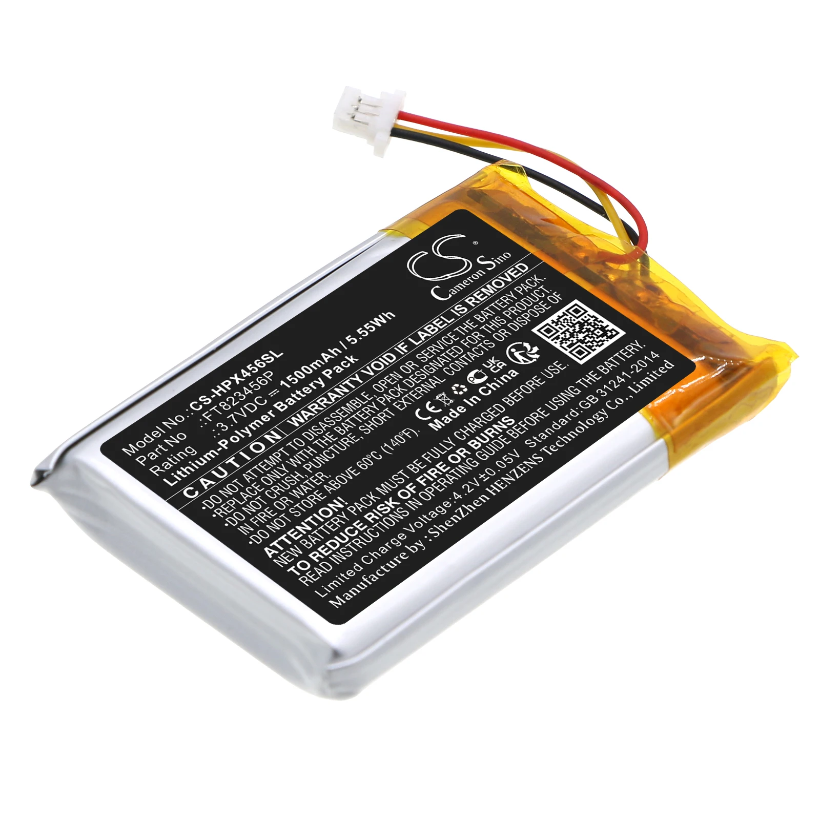 CS Replacement Battery for HyperX Cloud Orbit S PN:FT823456P 1500mAh / 5.55Wh