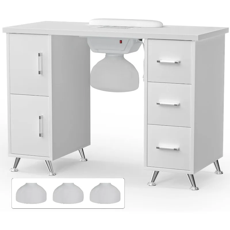 Table de manucure avec collecteur de poussière, bureau à ongles professionnel pour station de table de module d'ongle, armoire de proximité