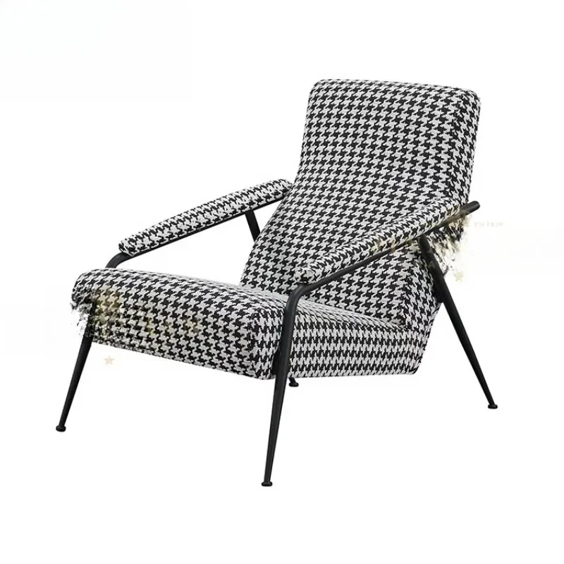 Modern armchair bathtub living room accent leisure chair outdoor interior decoration fabric plaid appearance