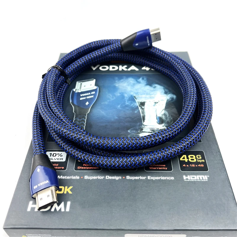 8K VODKA HDMI Cable 10% Silver Plated Copper AV TV 48Gbps Ultra HD 5.0 Video Audio Wire with Box