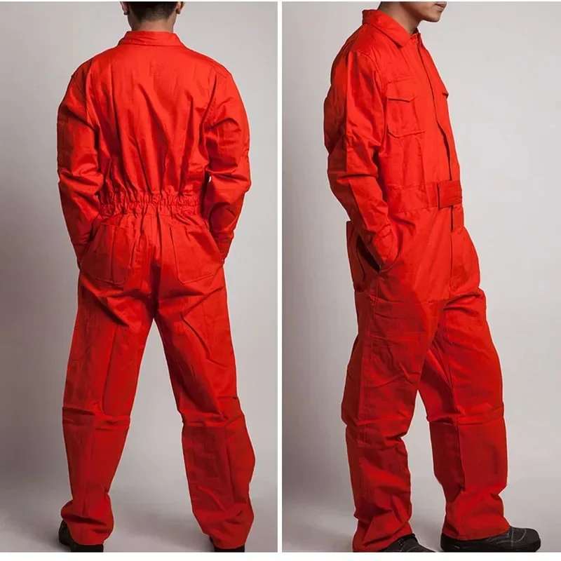Men Work Overalls Long Sleeve Working Coveralls Comfortable Cotton Labor Uniforms Workwear Repairman Auto Repair Pls Size S-4XL