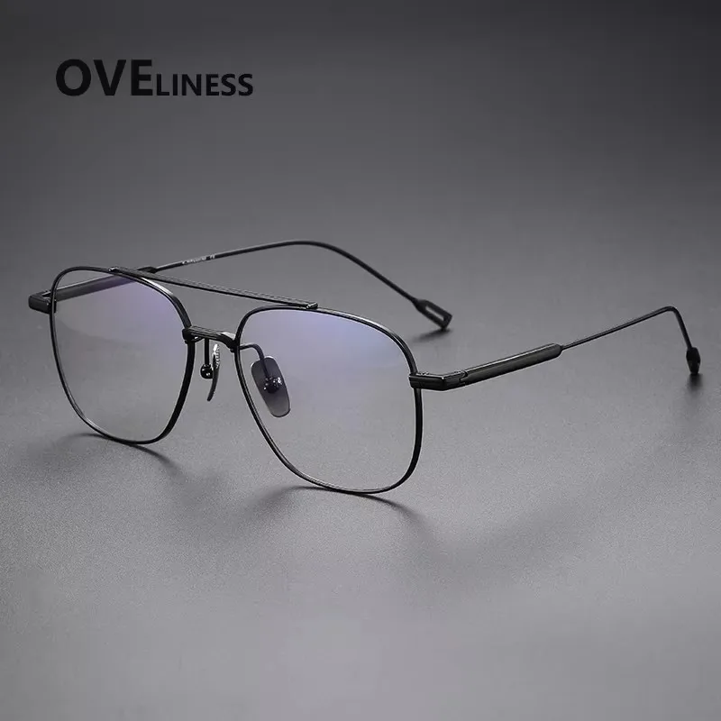 

Оправа для очков из чистого титана, мужская, новый дизайн, квадратные оправы для очков, сверхлегкие японские очки высокого качества.