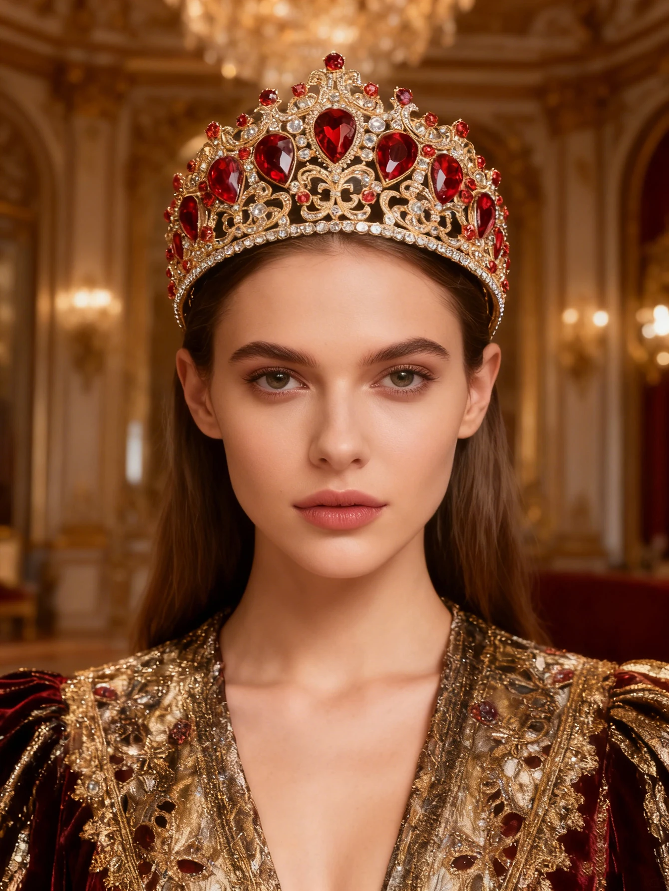 

Роскошная золотая корона, инкрустированная изумрудами, свадебный головной убор в европейском дворцовом стиле, аксессуары для свадебного платья, королевская корона для банкета