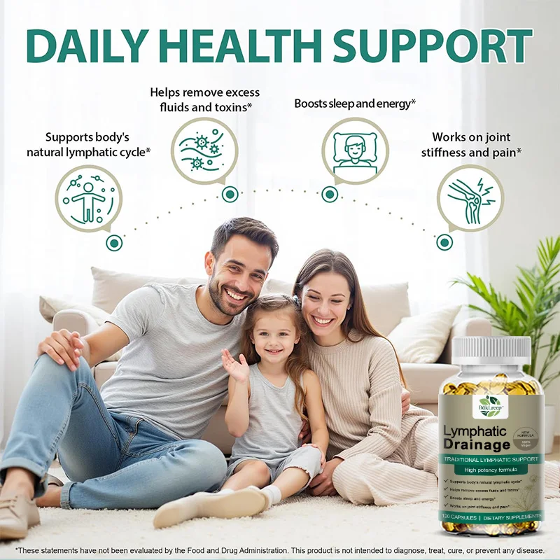 Lymphatic Drainage Capsule with Echinacea Burdock Root, Support Lymph Circulation, Immune & Lymph System Support for Women & Men
