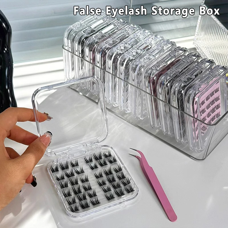 False Eyelash Storage Box For Wearable Nail Organizer Lash Accessories Cosmetic Jewelry Makeup Tools Transparency Storage Box