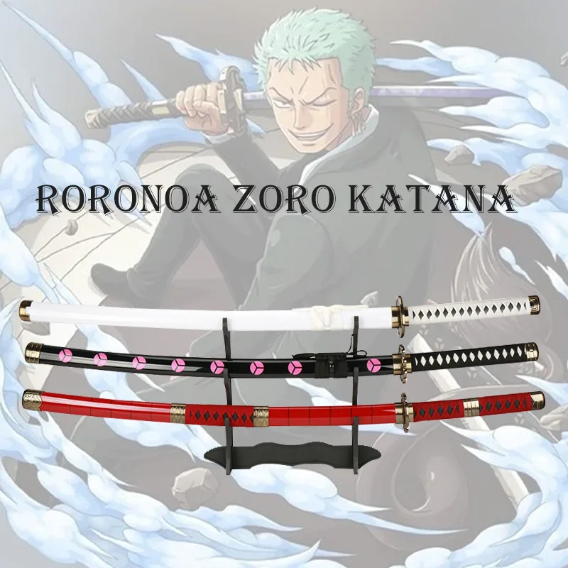 ดาบคอสเพลย์ Roronoa ดาบตัวการ์ตูน Zoro Katana 104ซม./41in ของเล่นคอสเพลย์ดาบของเล่นของขวัญวันฮาโลวีนอุปกรณ์ตกแต่ง Enma สีม่วง wado ichimonji