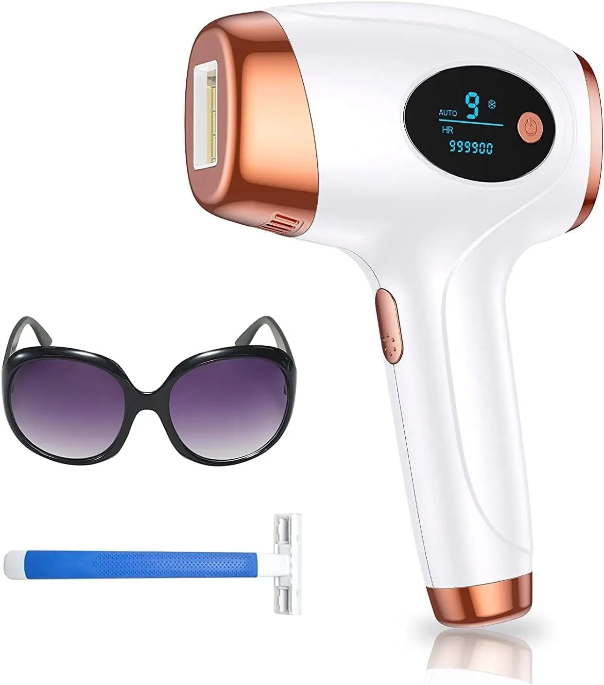 Laser Hair Removal Device 3-in-1 Upgraded 999,900+ Flashes Painless Permanent Laser Hair Removal with 2 Mode 9 Energy Levels