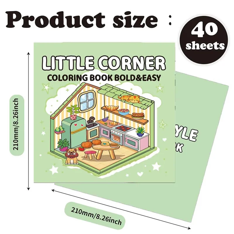 AB15-Little Coin Libro para colorear cómodo y lindo para adultos y adolescentes con criaturas adorables en momentos cómodos de Hygge