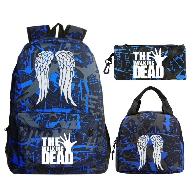 

Набор рюкзаков с принтом «Ходячие мертвецы», 3 шт., с пеналом, сумкой для обеда, легкий студенческий уличный рюкзак большой вместимости