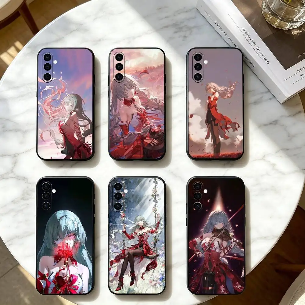 Wuthering Waves WuWa  Phone Case Black Silicone Soft For Samsung Galaxy A73,A72,A71,A70,A53,A52,A51