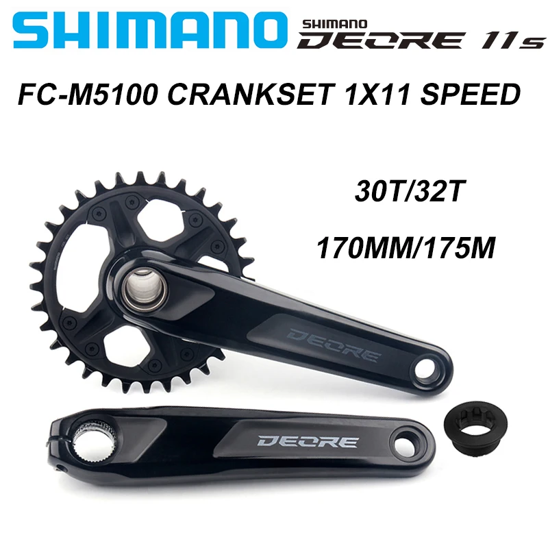 SHIMANO DEORE FC M5100 Crankset M5100 1x11-Speed 11S 11V 32T 175MM 170MM 30T 32T 34T Compatiable with M7000 Original Bike Parts