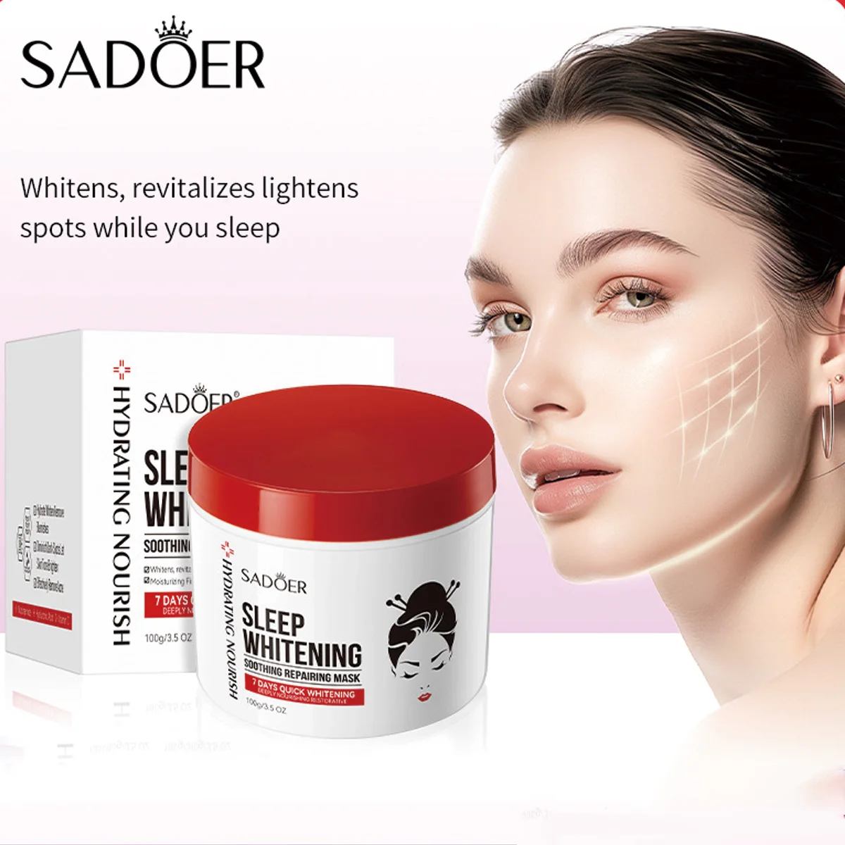 Kojic Acid Sleep Whitening and Moisturizing Facial Mask, Skin Care Cream Before Sleep, Smooth, Firm and Delicate Skin