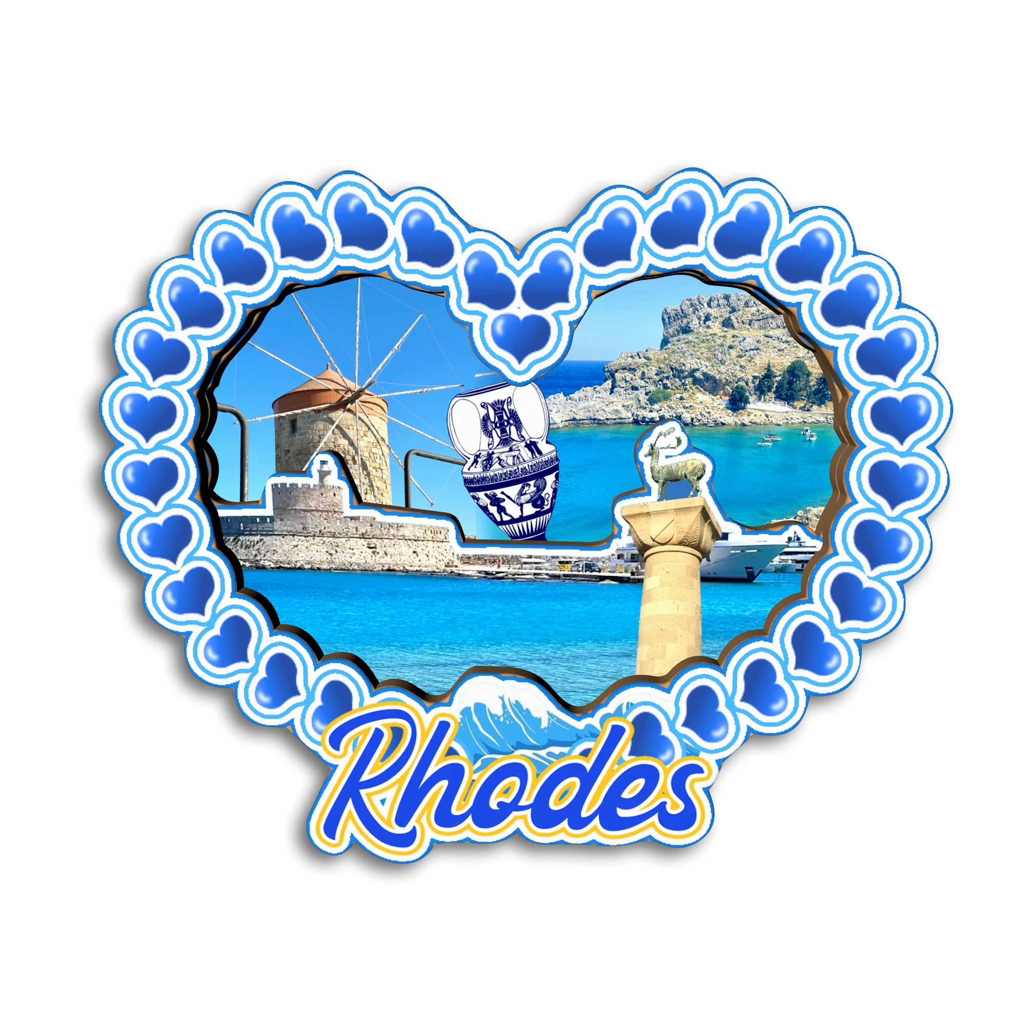 Mykonos Rhodes Halkidiki Crete GREECE مغناطيس الثلاجة هدية تذكارية للسفر Handmarde