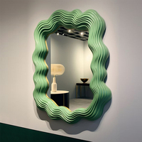 Wavy Art Mirror Wall Aesthetic Vanity Irregular Funky Mirror Luxury Big Hanging Asymmetrical Espelhos Living Room Decorations