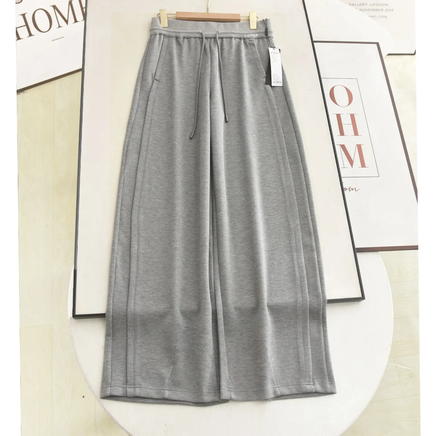 

High Waist Dstring Casual Loose ey Wide Leg Pants American Sle Lazy Faion Spring 2026 Women's Premium Leisure Trousers