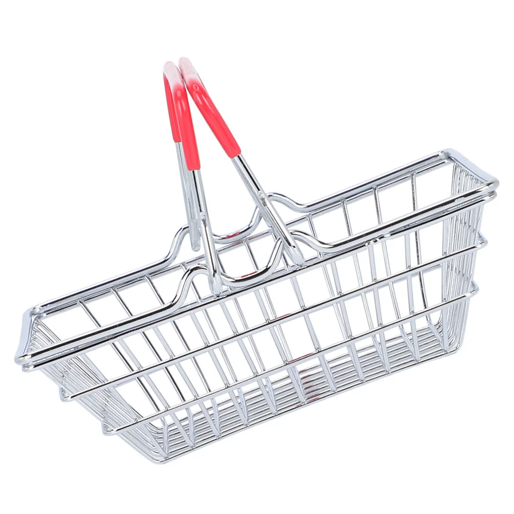 Bins Mini Shopping Basket Woven Baskets Storage Accessories Stainless Steel Metal Baby