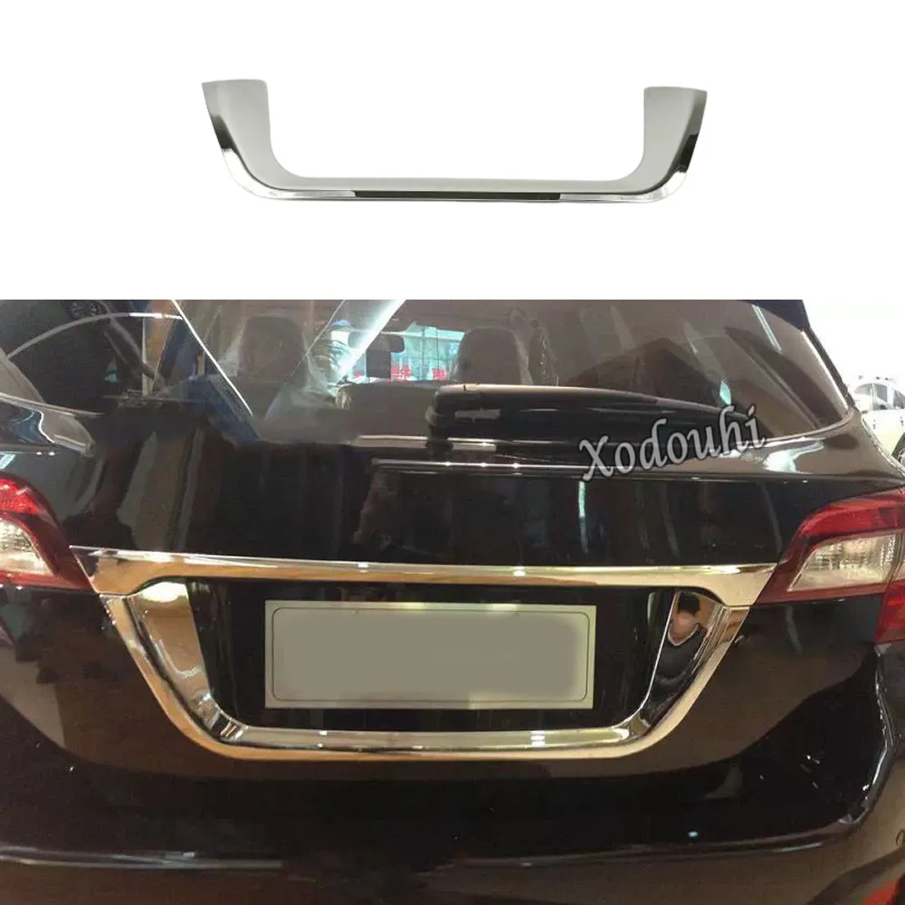 Stick Detector ABS Chrome For Subaru Outback 2015 2016 2017 2018 2019 2020 Back Rear License Frame Plate Trim Strip Bumper Trunk