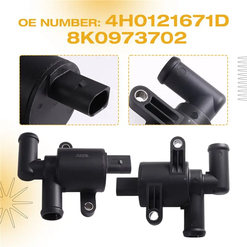 Detalhe 4 de Válvula solenoide 【RECOMENDAR】Heater Solenoid Valve 1Set 4H0121671D 8K0973702 For A6L, C7, A8L, Tiguan, Magotan Outras válvulas
