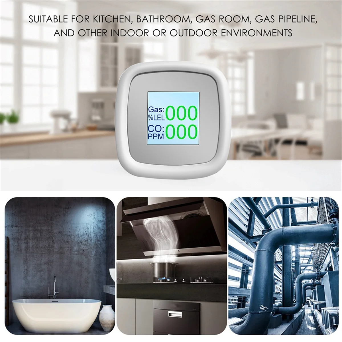 A06K Tuya WIFI Combustible Gas Detector Gas Alarm Digital Gas Detection Sensor Sound Alarm Smart Air Quality Detector,B