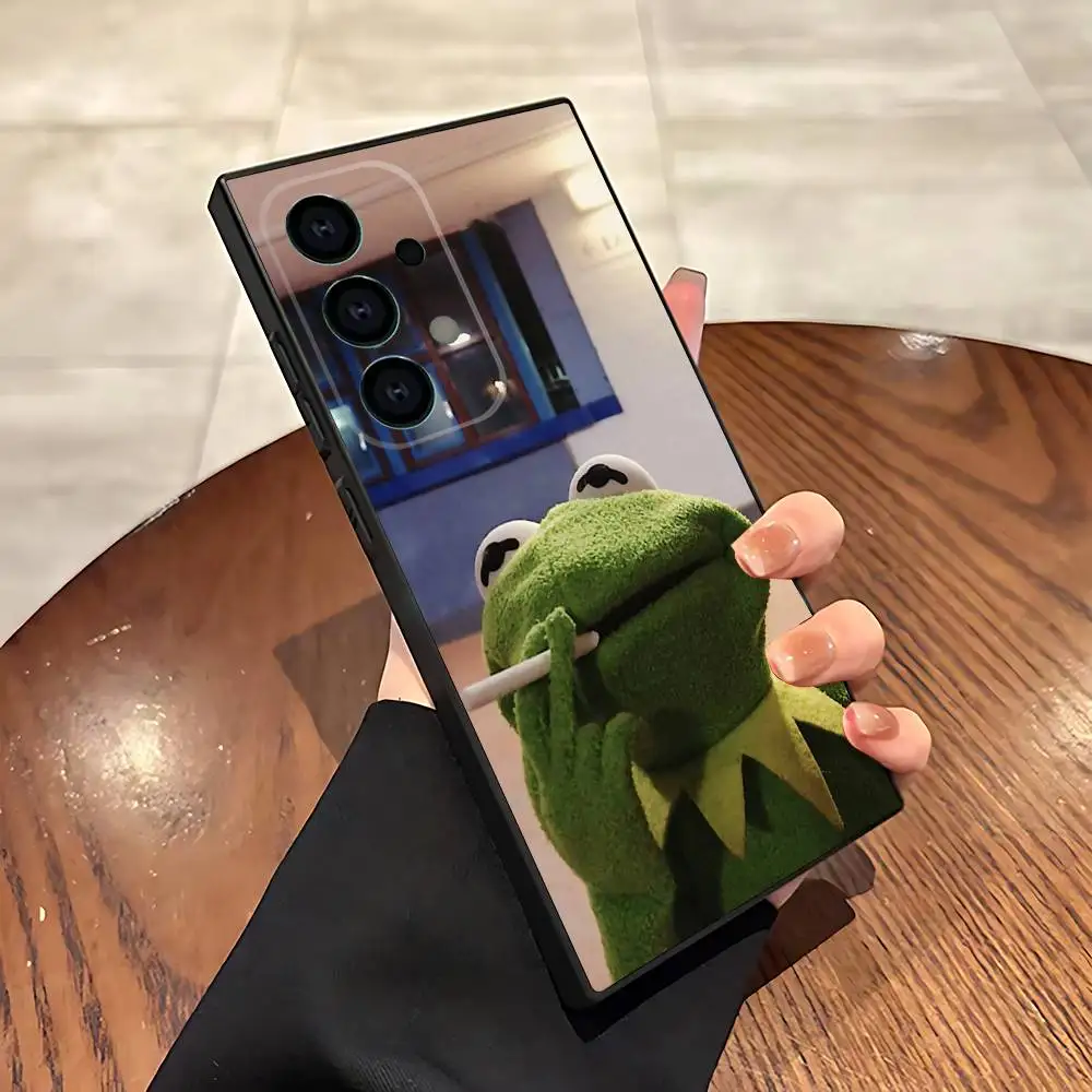 K-Kermit de kikker Telefoon Case Voor Samsung S25, S24, S21, S22, S23, S30, Ultra, S20, Plus, Fe, Lite, 5G Zwarte Cover
