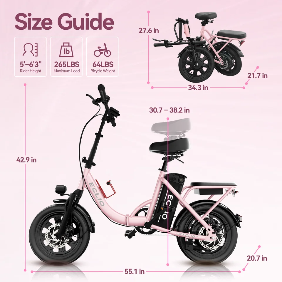 Folding Electric Bike, Electric Bicycle with 48V 14AH Removable Battery,  Electric Bike for Adults Teens,16'' Ebike image 8