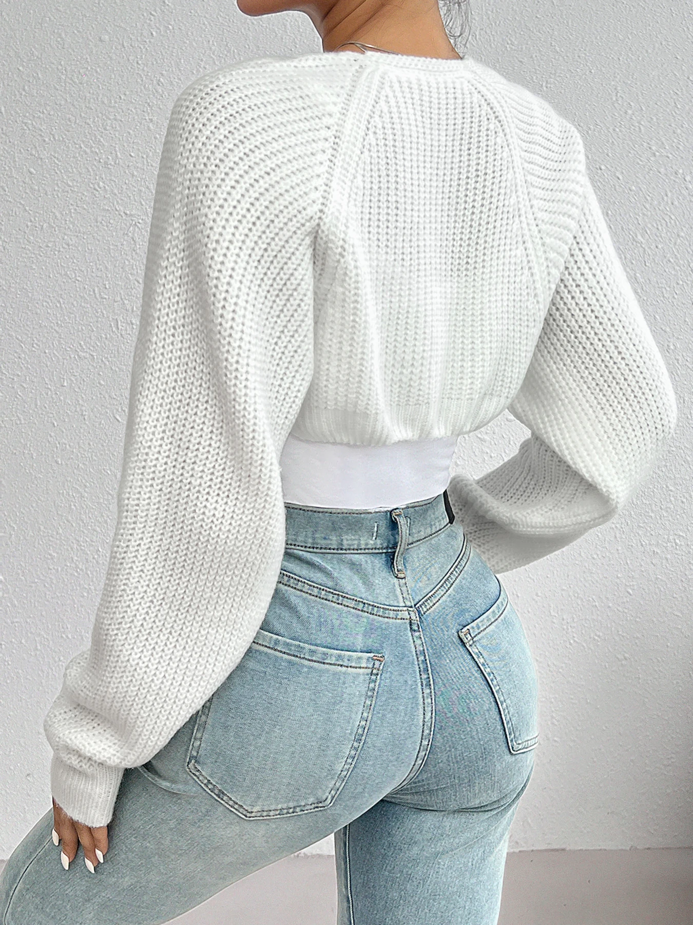 Women Knit Shrug Bolero Batwing Sleeve Open Front Fitted Cardigan Casual Knitted Sweater Outerwear
