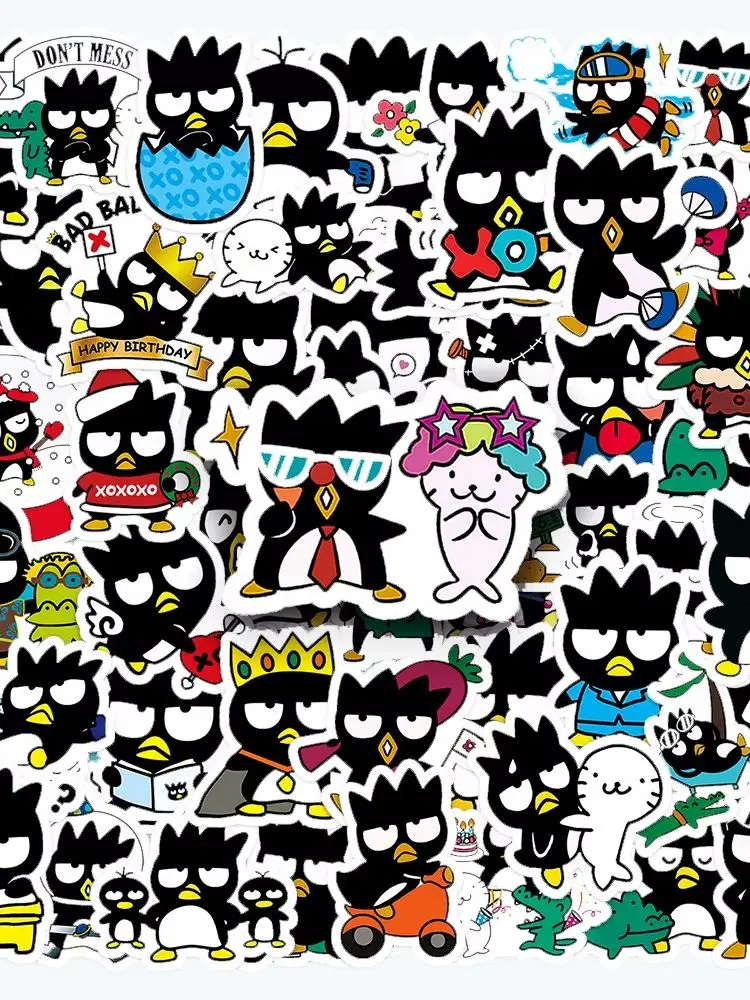 AliExpress 10/30/50pcs Sanrio BadBadtz-maru Cartoon Stickers Cute Anime Penguin Decals DIY Water Bottle Phone Diary Bike Sticker Decoration