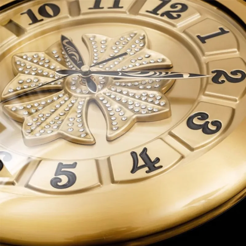 Relógio de parede cabaça de latão chinês sala de estar casa