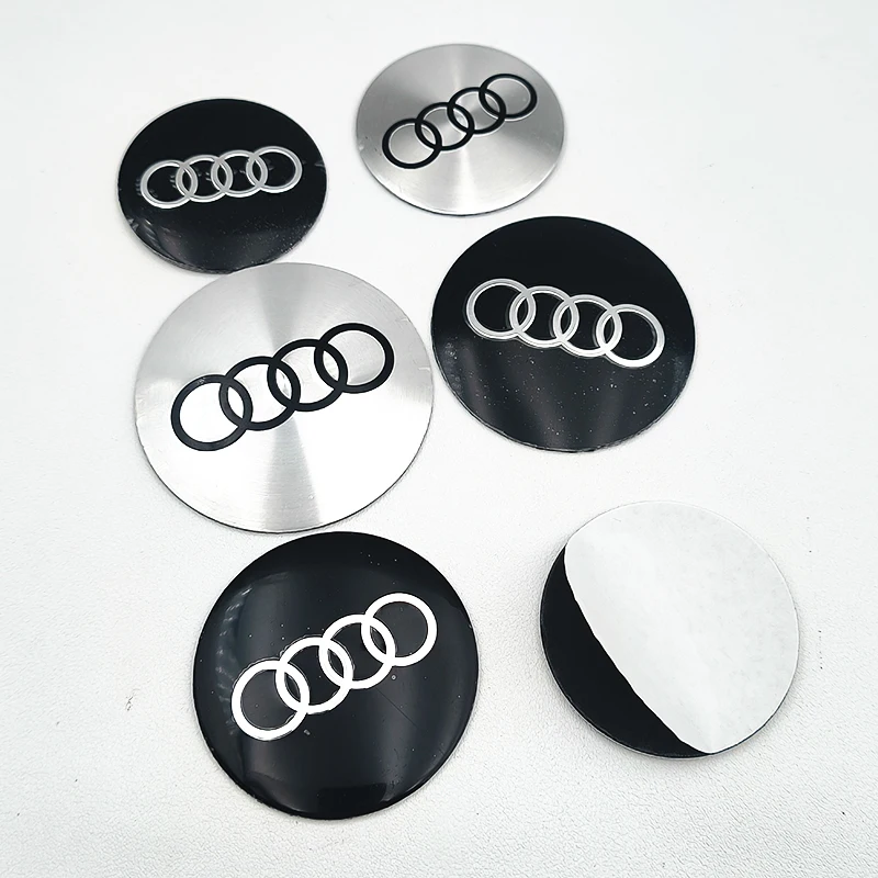 4pcs 56mm 60mm 65mm 70mm 75mm Logo Audi Emblem Sticker Car Badge For Audi A1 A3 A4 A5 A6 Q2 Q5 Q7 Q3 S3 S4 S5 S6 TT Accrssorie