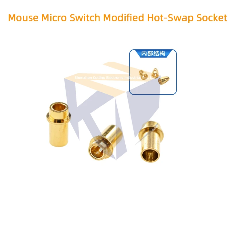 10pcs With Ring Step 0.6/0.8 Mouse Mod Hot-Swap Copper Bushing, Micro Switch Copper Socket, Claw Spring Sleeve DIY Accessories