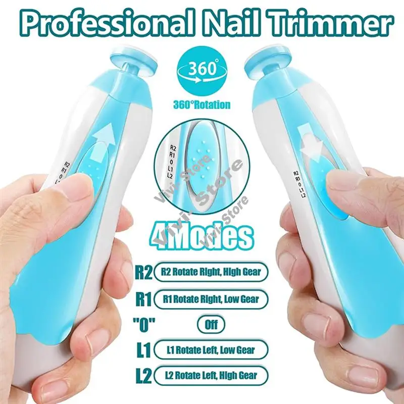 Electric Baby Nail Trimmer 6 In 1 Rechargeable Nail Clippers Manicure Set Grooming Kit