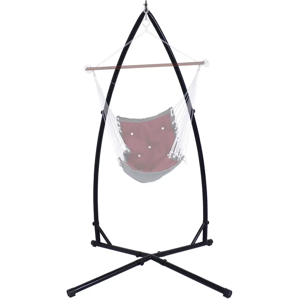 250-Pound Capacity Hammock Chair Stand - Suitable for Indoor and Outdoor Use - Black Powder-Coated Finish