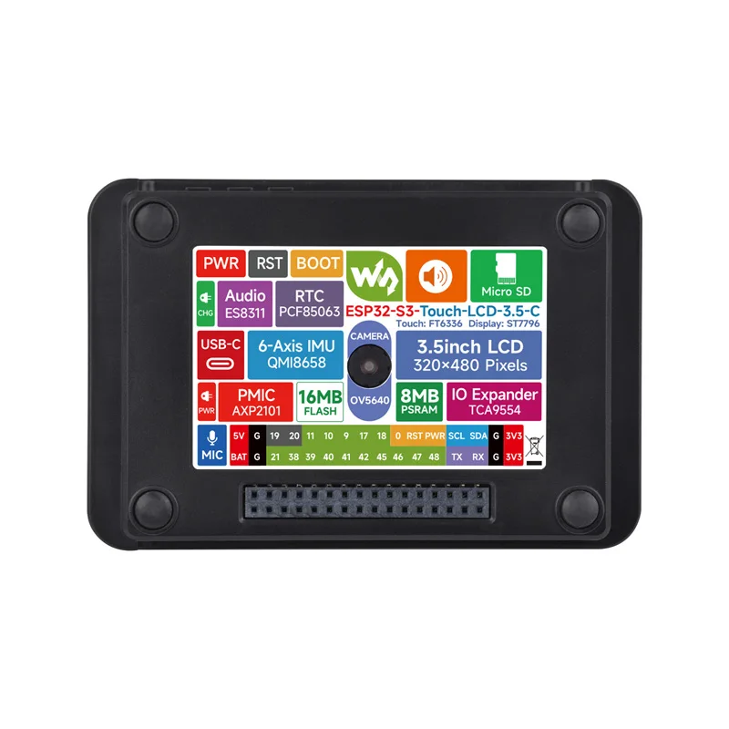 Waveshare ESP32-S3 3.5 polegadas Touch LCD Touchscreen Display N16R8 Placa de Desenvolvimento suporte Wi-Fi Bluetooth