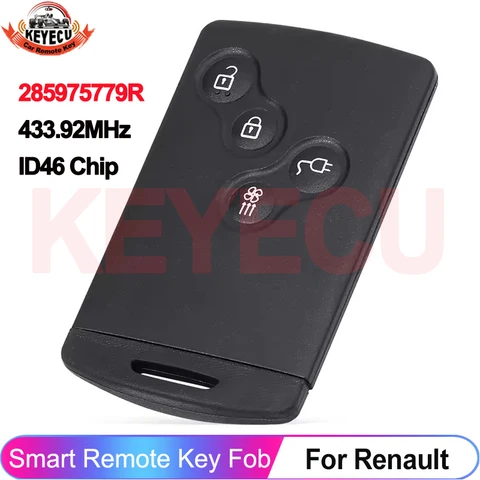 Чип KEYECU 433 МГц PCF7952A ID46 для Renault Laguna III ZOE Fluence Grand Scenic Megane III, удаленный ключ смарт-карты 285975779R