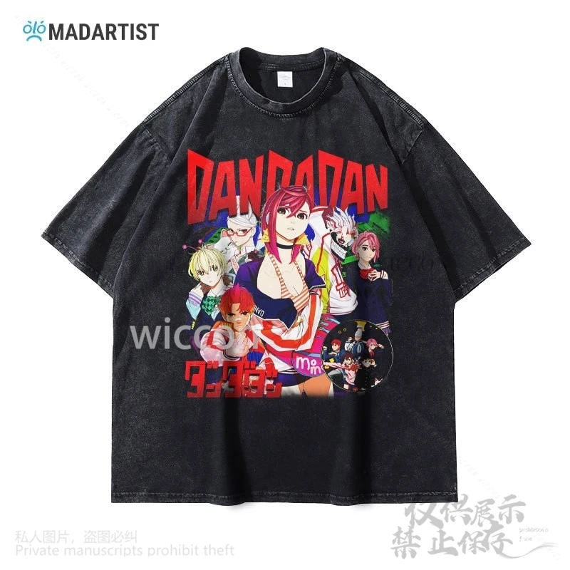 Anime Dandadan Cosplay T Shirt Vintage Costume Streetwear Manga Ayase Momo Takakura Ken Tops Dan Da Dan Canvas Bag Customized