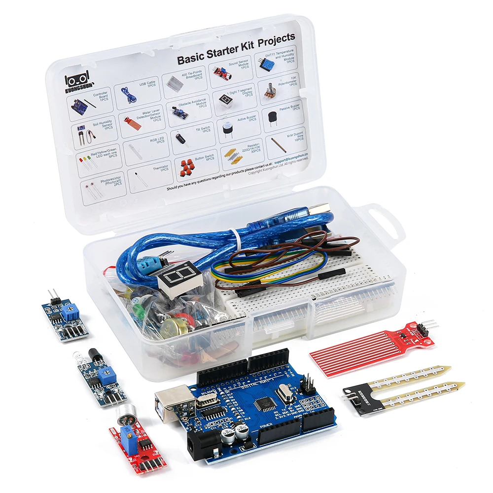 Basic Starter Kit for Arduino Uno R3 Projects Electronic Components Kit with R3 Board DIY Electronics Set with Tutorial