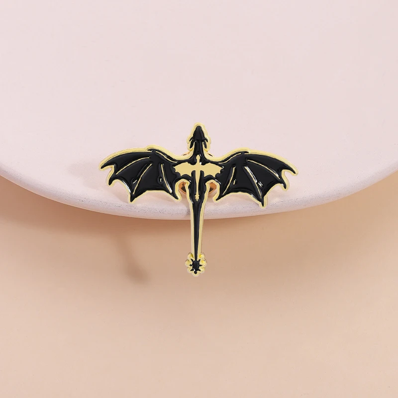 Mysterious Black Dragon Enamel Pin Popular Dark Style Dragon Brooch Lapel Backpack Badge Jewelry Accessory Decoration Kid Gift