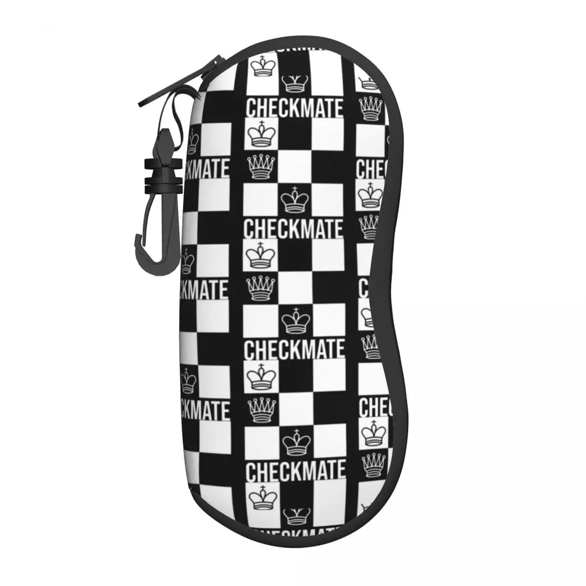 Custom Checkmate Chess Board Shell Glasses Case Unisex Fashion Game Chessboard Eyeglasses Case Sunglasses Protector Box