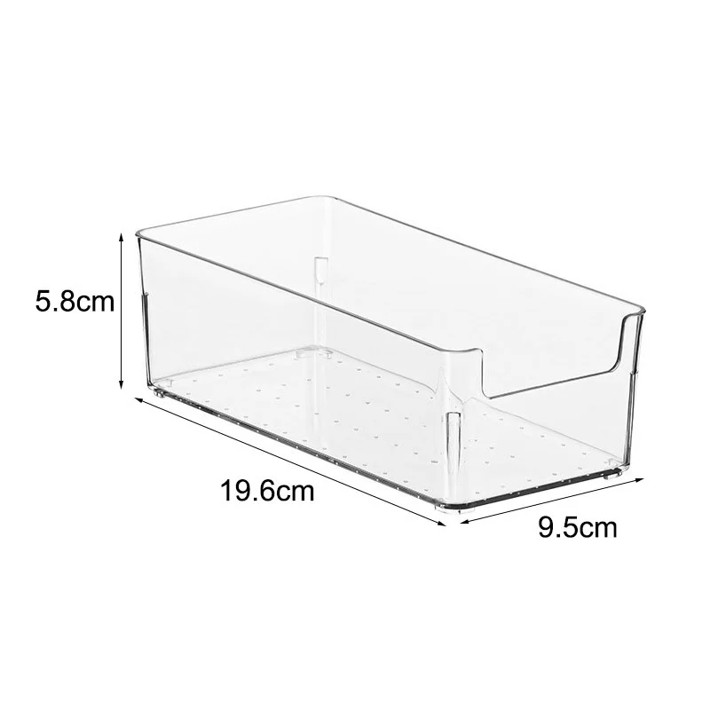 Household Transparent Storage Box Medium Long Box 1pc Desktop Plastic Organiser