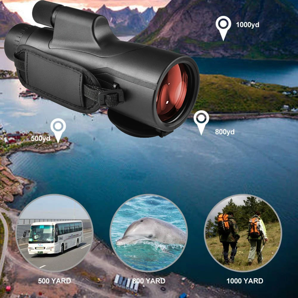 Weitwinkel 12x52 Leistungsstarkes ED-Monokular-Teleskop Premium extra geringe Streuung Nebelsicheres BAK4-Monokel mit großer Reichweite für Jagd und Wandern – Detail 4