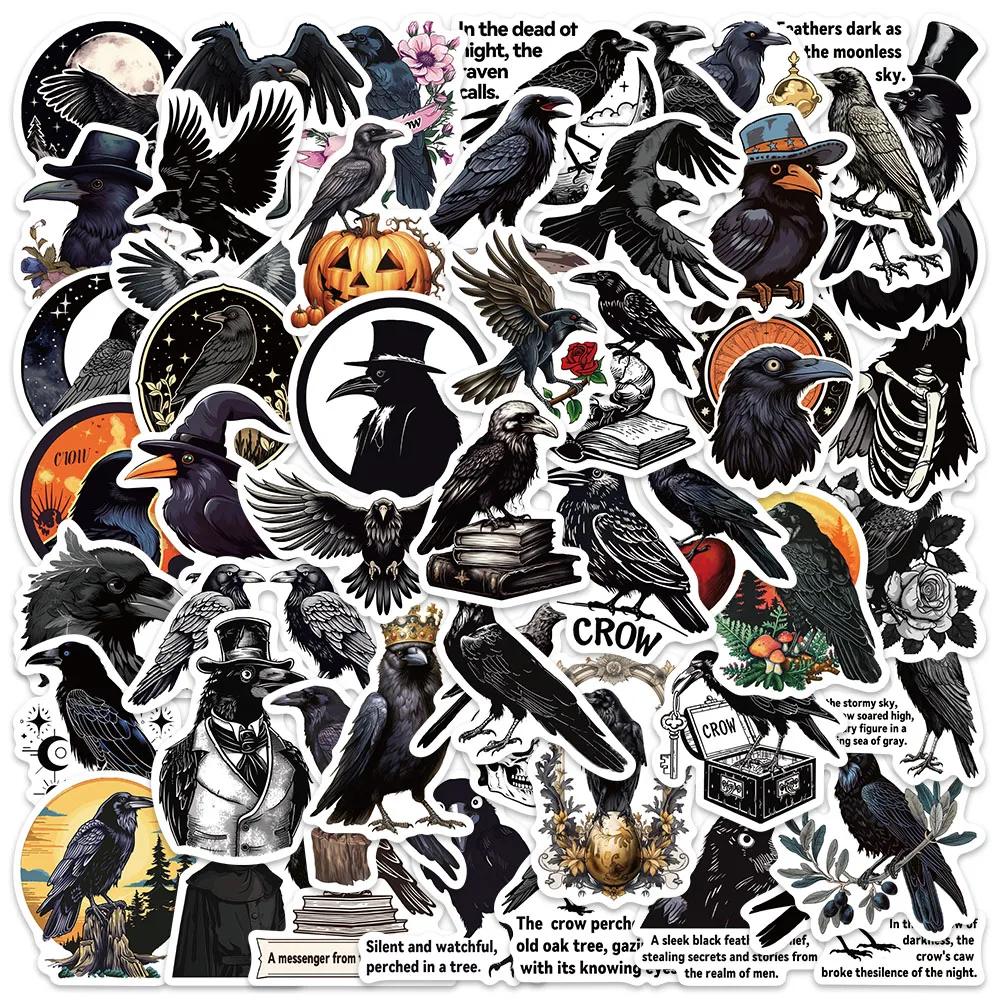 

50pcs Horror Crow Gothic Plague Doctor Stickers Decals Decoration Suitcase Scrapbooking Phone Laptop Stationery Cool Kid Sticker