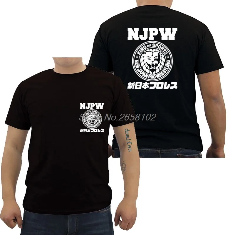 Hot Sale Fashion Njpw New Japan Pro Wrestling Puroresu Lion Logo T-shirt Men Cotton T Shirt Hip Hop Tees Top Harajuku Streetwear