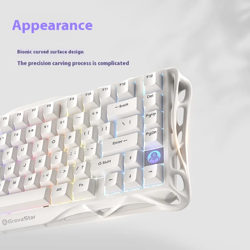 Gravity Planet K1lite Mechanical Keyboard High Beauty Wireless Three Modes 2.4g Bluetooth E-Sports Gaming Keyboard Mouse Set  ﻿