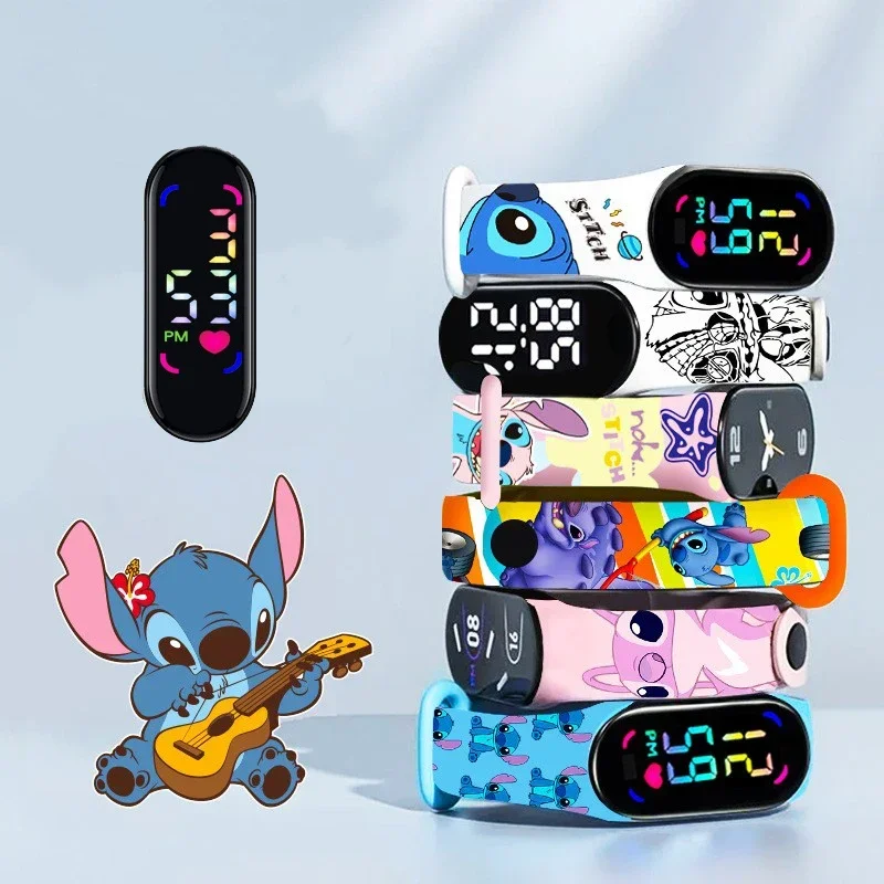 

Disney Stitch Children's Cartoon Anime Character Luminous Bracelet Watch LED Touch Waterproof Clock Sports Gifts Christmas Toys