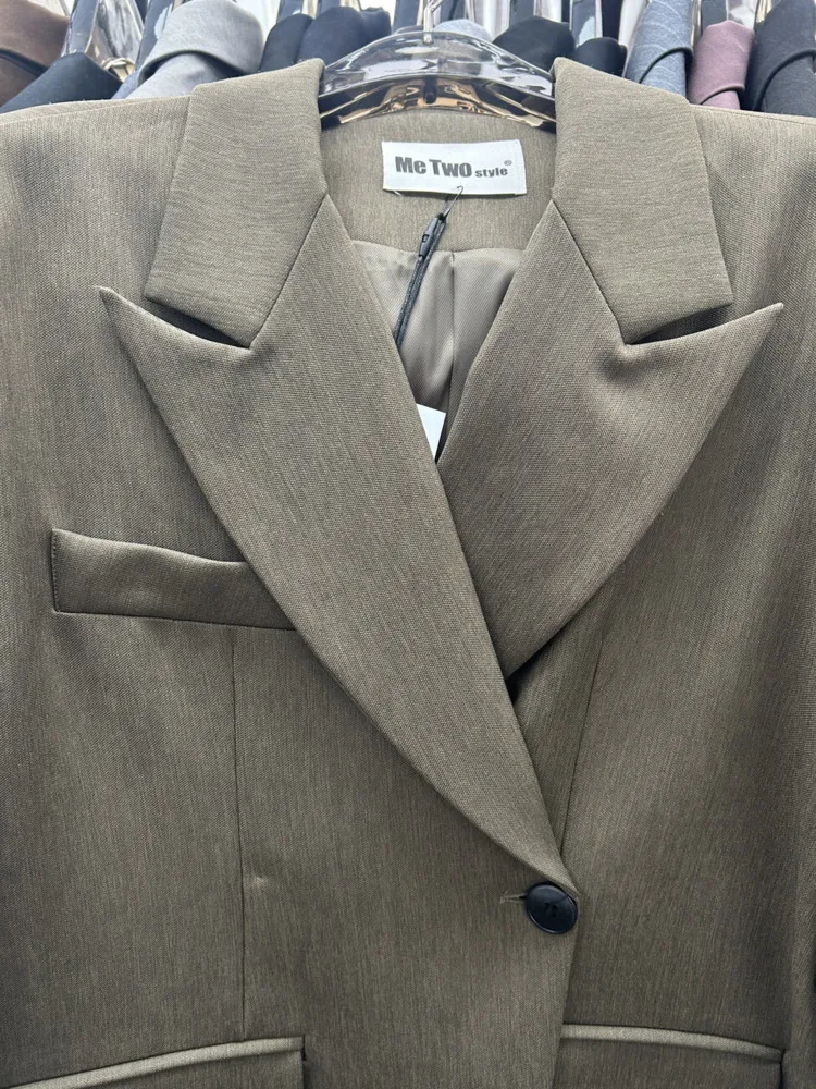 KWTX 2025 Giacca da donna allentata con bottoni asimmetrici di inizio autunno-Cappotto da cena alla moda con data-Capispalla casual elegante per le signore