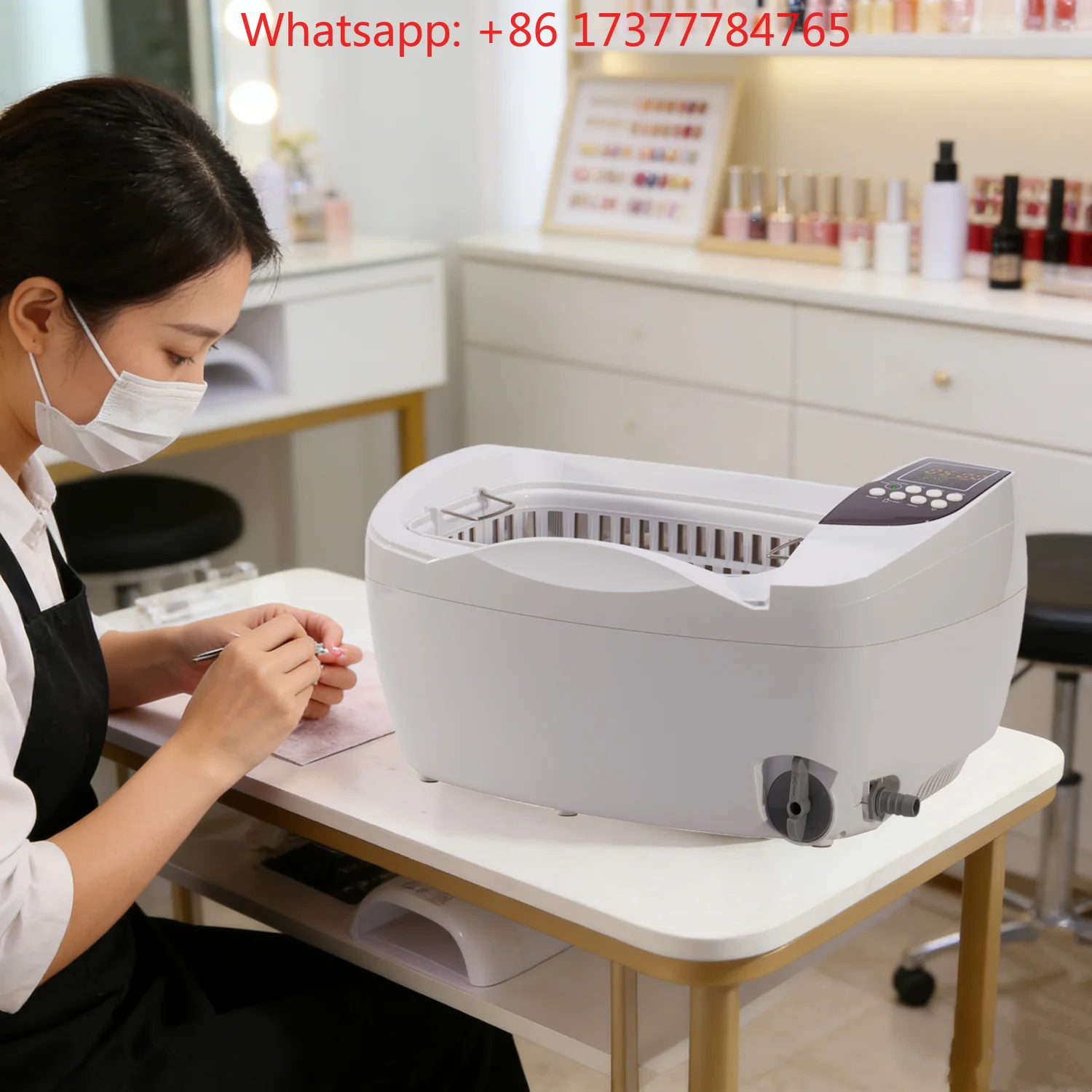 Salon Medical Ultrasonic Cleaning Device, 3L Capacity Ultrasonic Cleaner for Nail & Podiatry Clinic Care
