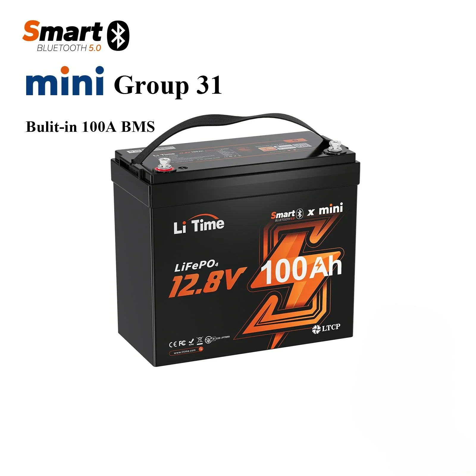

RV 12V 100Ah Mini LiFePO4 Battery | Bluetooth Smart BMS for Mobile Power & Hybrid Energy Systems