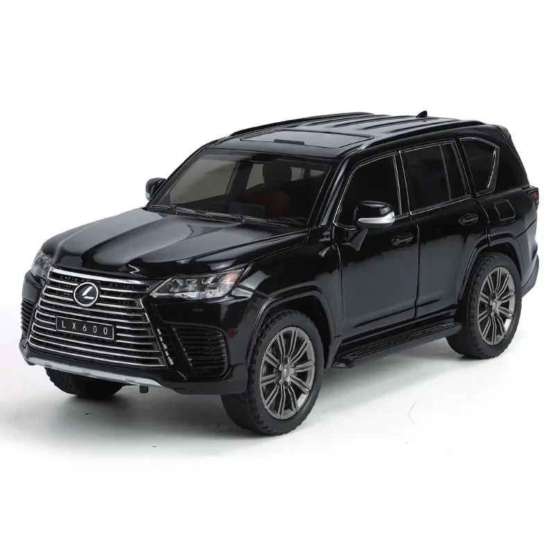 NEW LX600 SUV Alloy Car 1:24 Model Sound and Light Pull Back Toy Collectibles Birthday gift